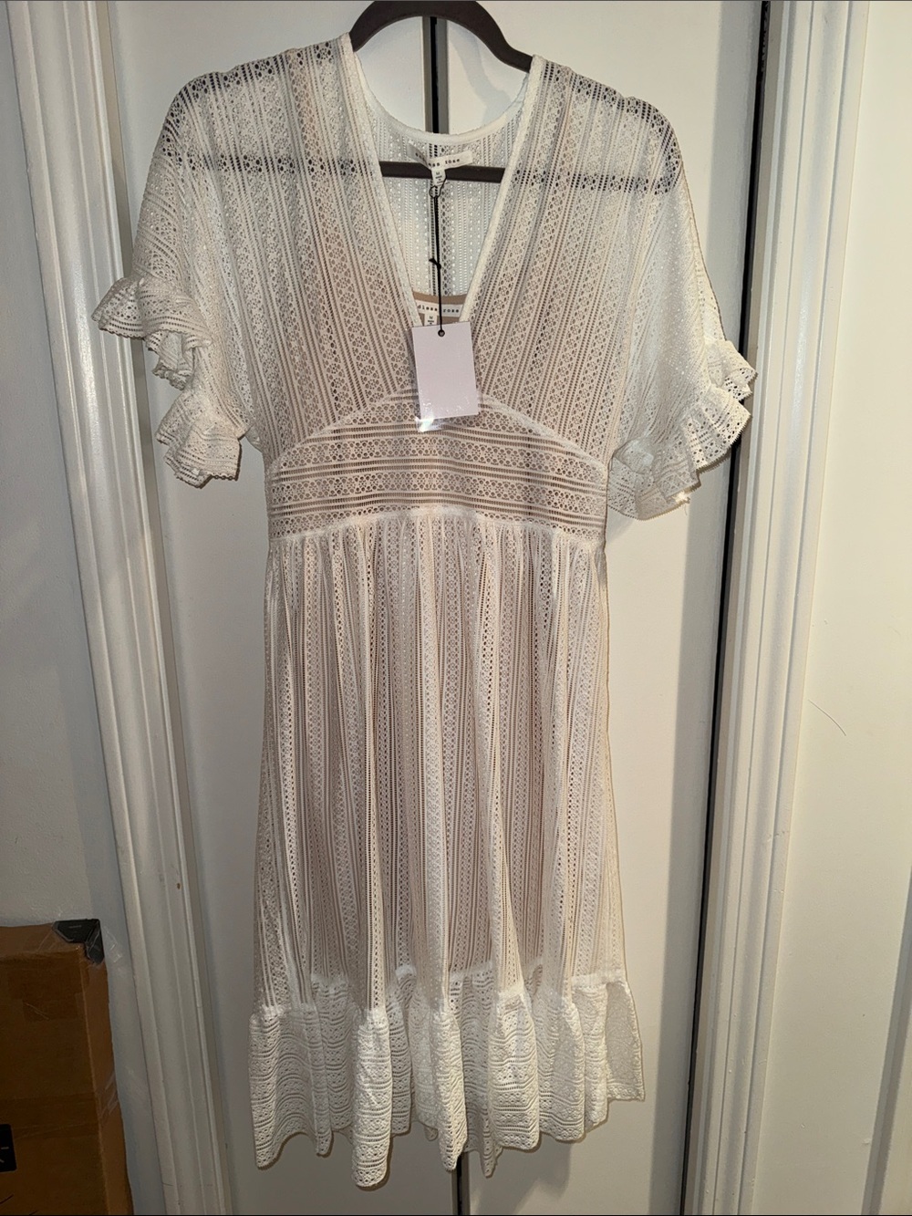 Endless Rose White Lace V-Neck Tiered Dress - Picture 1 of 6